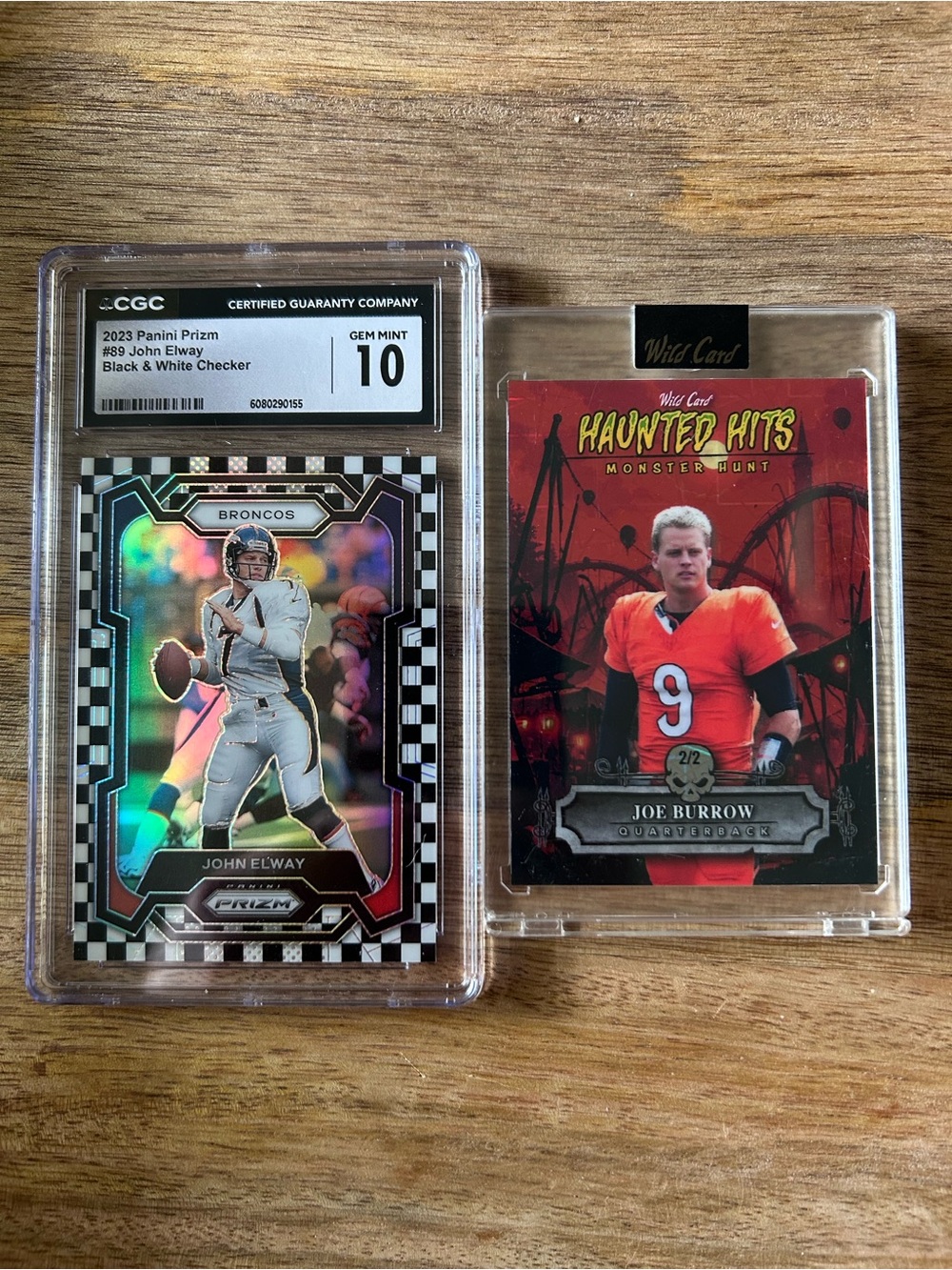 John Elway Black & White Checker graded 10 Joe burrow 2/2